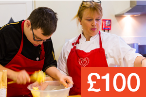 A client learning to cook