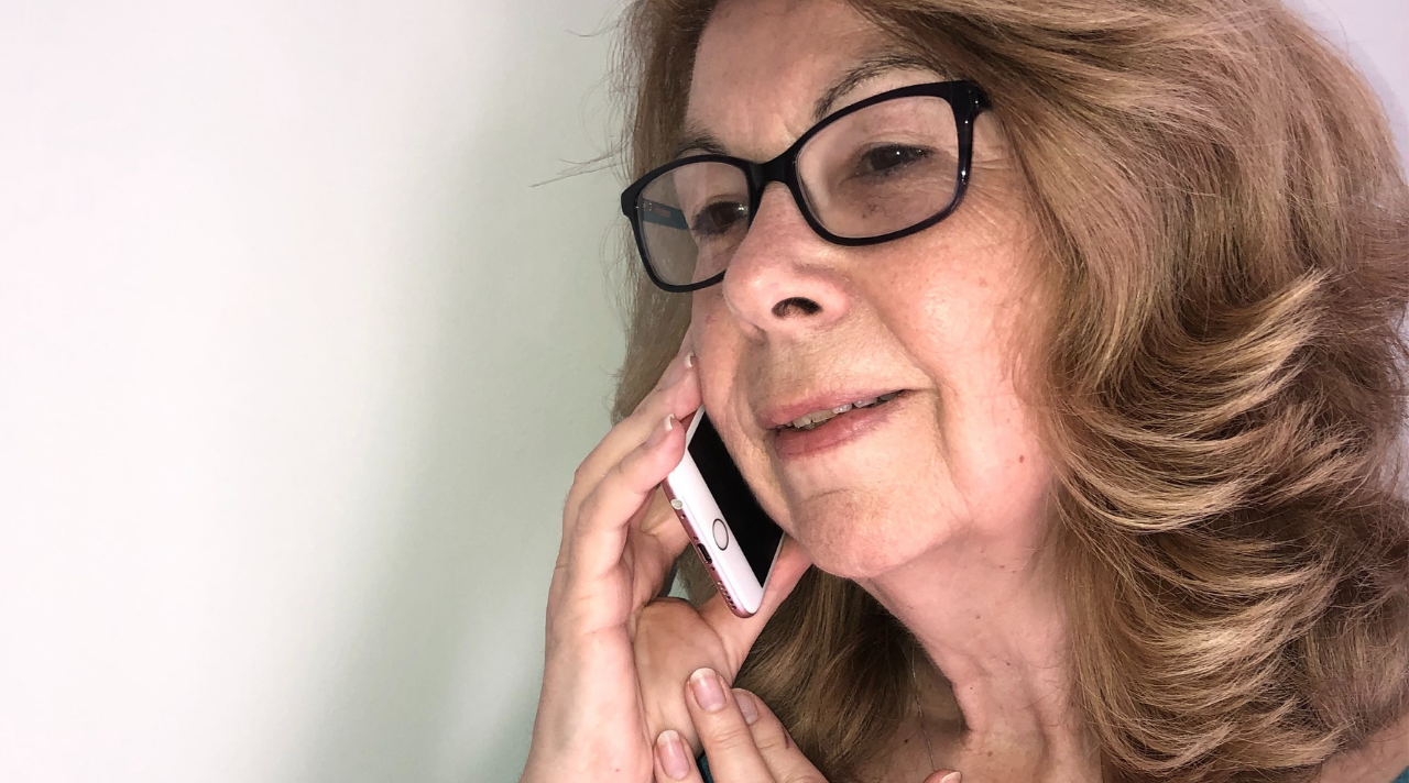 Catherine on telephone
