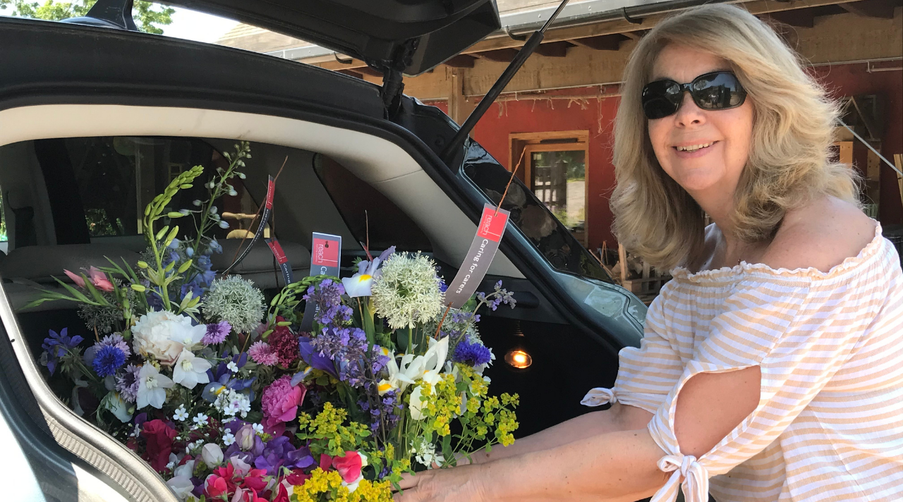 Catherine delivering flowers